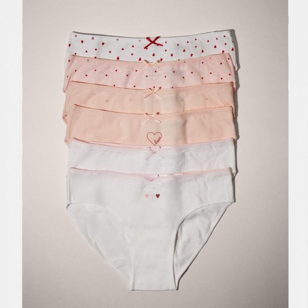 ZARA KIDS PACK OF SIX HEART BRIEFS
